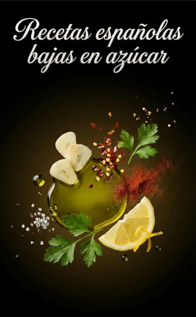 Low - sugar Spanish recipes with olive oil, lemon, garlic, herbs, and spices.